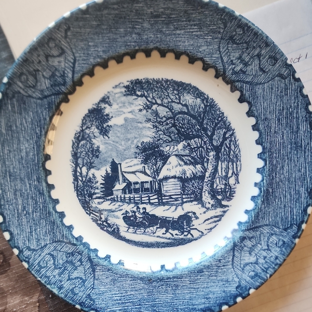 Countryside Blue and White Dinner Plate